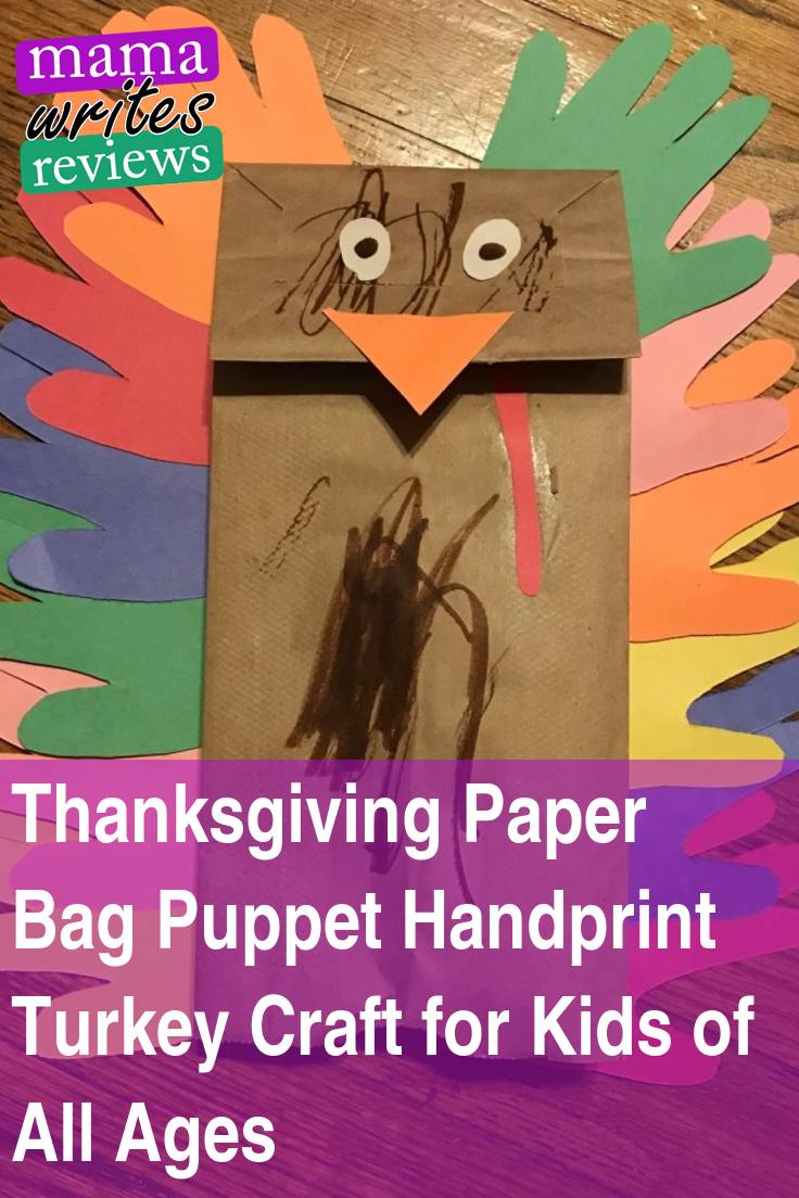 Thanksgiving Paper Bag Puppet Handprint Turkey Craft for Kids of All ...